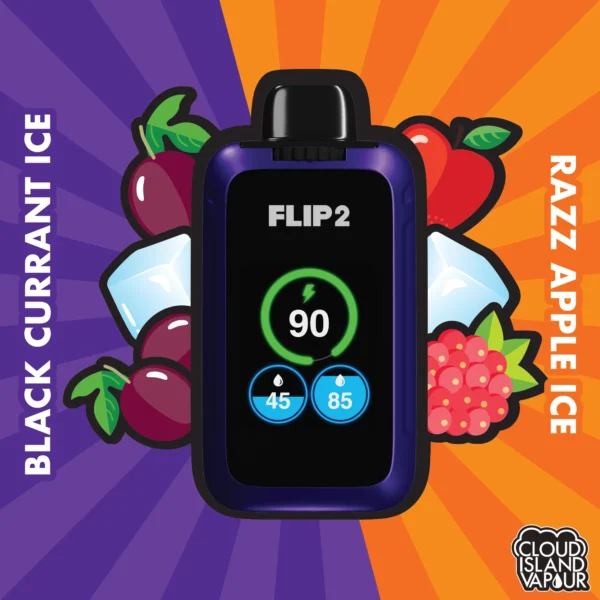 FLIP BAR 2 - BLACK CURRANT ICE & RAZZ APPLE ICE
