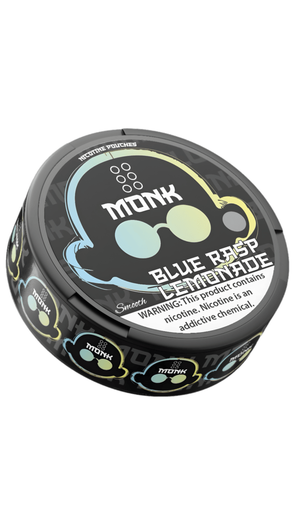 MONK Nicotine Pouches – 12mg – Blue Rasp Lemonade